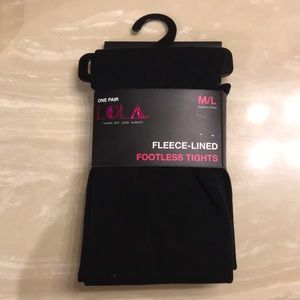 NWT Black Fleece-Lined Footless Tights!